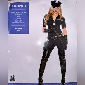 Cop police officer bodysuit jumpsuit COSTUME Halloween adult Medium